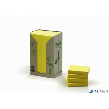 3M POSTIT Öntapadó jegyzettömb, 38x51 mm, 24x100 lap, környezetbarát, 3M POSTIT, sárga jegyzettömb