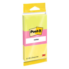 3M POSTIT Öntapadó jegyzettömb, 38x51 mm, 3x100 lap, 3M POSTIT, neon színek post-it