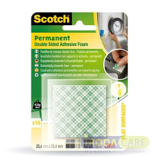 3M Scotch Ragasztó négyzetek, kétoldalú, 25,4 x 25,4 mm, 3M SCOTCH ragasztó