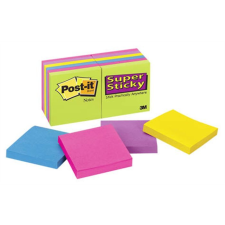 3M Super Sticky 76x76mm öntapadó jegyzettömb (1080 lap) - Vegyes színek (70005252062) jegyzettömb