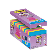 3M Super Sticky 76x76mm öntapadó jegyzettömb (1440 lap) - Vegyes színek (70005251601) jegyzettömb