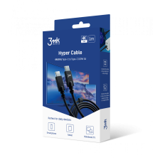 3MK Hyper Cable 4k60Hz USB-C apa - USB-C apa Adat és töltő kábel - Fekete (1m) kábel és adapter