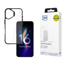 3mk Satin Armor Case+ iPhone 16 Plus készülékhez - átlátszó fekete kerettel tok és táska