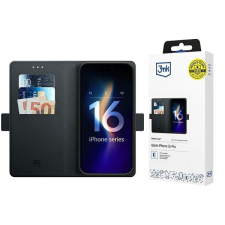 3MK Wallet könyvtok kártyatartóval iPhone 16 Plus - fekete tok és táska