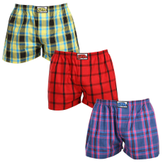  3PACK agyméretű tarka férfi klasszikus boxeralsó Styx klasszikus gumi (3E103133) 3XL