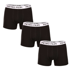  3PACK fekete Pietro Filipi férfi boxeralsó (3BCL003) XL