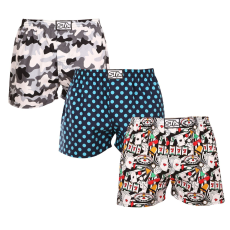  3PACK férfi bő szárú boxeralsók Styx art klasszikus gumipánt többszínű (3A14731) M