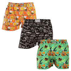  3PACK férfi bő szárú boxeralsók Styx art klasszikus gumipánt többszínű (3A15724) L