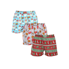  3PACK férfi bő szárú boxeralsók Styx art klasszikus gumipánt többszínű (3A16826) L