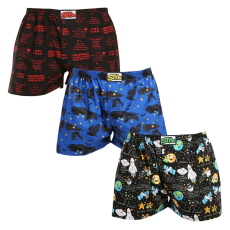  3PACK férfi bő szárú boxeralsók Styx art klasszikus gumipánt többszínű (3A17789) XL