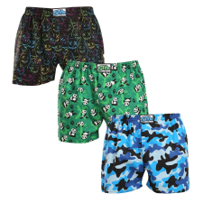  3PACK férfi bő szárú boxeralsók Styx art klasszikus gumipánt többszínű (3A18023) XL férfi alsó