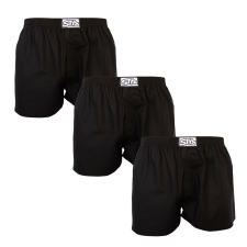 3PACK férfi bő szárú boxeralsók Styx klasszikus gumipánt fekete (3A0960) XXL férfi alsó