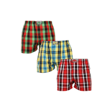  3PACK férfi bő szárú boxeralsók Styx klasszikus gumipánt többszínű (3A093338) L