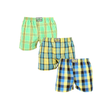  3PACK férfi bő szárú boxeralsók Styx klasszikus gumipánt többszínű (3A100215) L