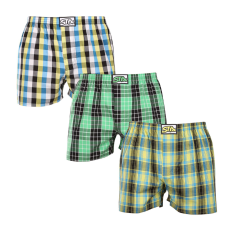  3PACK férfi bő szárú boxeralsók Styx klasszikus gumipánt többszínű (3A102129) XL