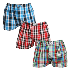  3PACK férfi bő szárú boxeralsók Styx klasszikus gumipánt többszínű (3A103456) L
