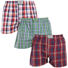  3PACK férfi bő szárú boxeralsók Styx klasszikus gumipánt többszínű (3A20246) XL