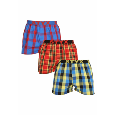  3PACK férfi bő szárú boxeralsók Styx sportos gumipánt többszínű (3B11456) L
