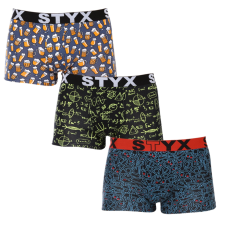 3PACK férfi boxeralsó Styx art sportos gumipánt többszínben (3G12672) M férfi alsó