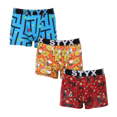  3PACK férfi boxeralsó Styx art sportos gumipánt többszínben (3G12914) L