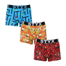 3PACK férfi boxeralsó Styx art sportos gumipánt többszínben (3G12914) S férfi alsó