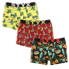  3PACK férfi boxeralsó Styx art sportos gumipánt többszínben (3G13198) L férfi alsó