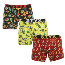 3PACK férfi boxeralsó Styx hosszú art sportos gumipánt többszínben (3UN13198) XL férfi alsó
