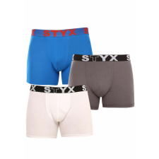 3PACK férfi boxeralsó Styx hosszú sportos gumipánt többszínű (3U10137) XL férfi alsó