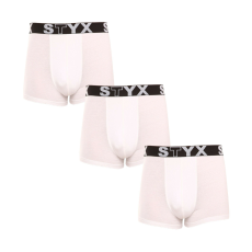  3PACK Férfi boxeralsó Styx sportos gumipánt fehér (3G1061) L