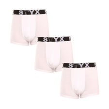 3PACK Férfi boxeralsó Styx sportos gumipánt fehér (3G1061) M férfi alsó