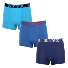 3PACK Férfi boxeralsó Styx sportos gumipánt kék (3G96789) M férfi alsó
