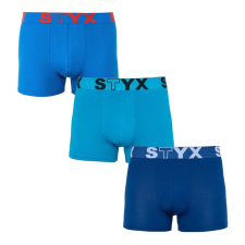 3PACK Férfi boxeralsó Styx sportos gumipánt kék (G9676869) L férfi alsó