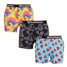 3PACK férfi klasszikus boxeralsó Horsefeathers Frazier többszínű (AM166BD34U) L férfi alsó