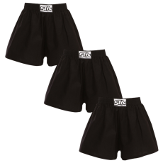  3PACK gyermek bő szárú boxeralsó Styx klasszikus gumi fekete (3J0960) 9-11 éves
