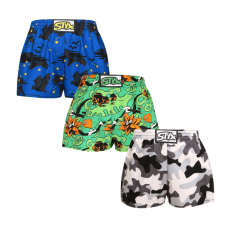  3PACK gyermek bő szárú boxeralsók Styx art klasszikus gumipánt többszínű (3J14779) 12-14 éves