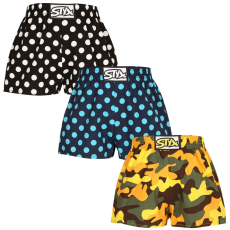  3PACK gyermek bő szárú boxeralsók Styx art klasszikus gumipánt többszínű (3J15901) 4-5 éves