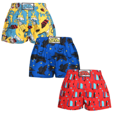  3PACK gyermek bő szárú boxeralsók Styx art klasszikus gumipánt többszínű (3J16909) 12-14 éves