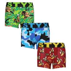  3PACK gyermek boxeralsók Styx art sportos gumipánt többszínben (3GJ13970) 6-8 éves