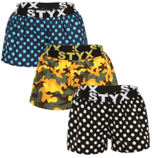  3PACK női bő szárú boxeralsók Styx art sportos gumipánt többszínű (3T15901) L