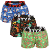  3PACK női bő szárú boxeralsók Styx art sportos gumipánt többszínű (3T17134) S