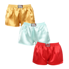 3PACK női bő szárú boxeralsók Styx klasszikus gumipánt szatén többszínben (3L06352) L női alsó