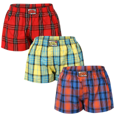  3PACK női bő szárú boxeralsók Styx klasszikus gumipánt többszínű (3K10236) M