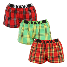 3PACK női bő szárú boxeralsók Styx sportos gumipánt többszínű (3T100314) L női alsó