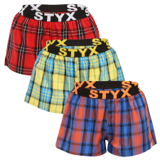 3PACK női bő szárú boxeralsók Styx sportos gumipánt többszínű (3T10236) L női alsó
