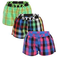 3PACK női bő szárú boxeralsók Styx sportos gumipánt többszínű (3T10812) S női alsó