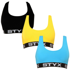  3PACK női sportmelltartóStyx többszínű (3IP96089) L
