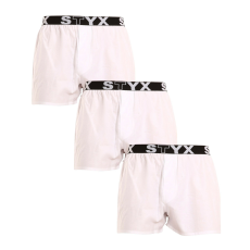  3PACK Styx férfi rövidnadrág sport elasztikus fehér (3B1061) XL