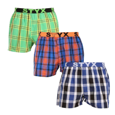 3PACK Többszínű férfi klasszikus boxeralsó Styx sport gumi (3B100619) XL férfi alsó