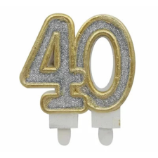 40-es számgyertya ezüst színű sütés és főzés