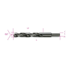  412A 20,00 Rövid nagyméretű csigafúró 13 mm-es hengeres szárral, HSS, köszörült, barnított